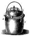 Dampfdruckkocher aus den 1860ern. Fabrikat Georg Gutbrod, Stuttgart