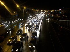 Traffic on the Northern Highway (Autopista Norte)