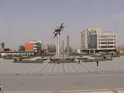 The square at the Wuwei railway station