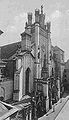 Prewar photo of cathedral, with distinctive English-Gothic façade.