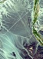 Bazı geometrik Nazca çizgilerinin uydu fotoğrafı