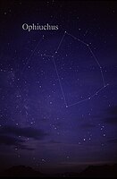 The constellation Ophiuchus as it can be seen by naked eye[37]