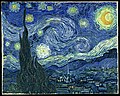 Starry Night by Vincent van Gogh (1889) features yellow stars and an yellow moon.