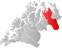 Kart som viser Nordreisa kommune.