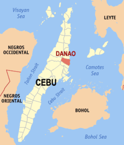 Mapa ning Cebu ampong Danao ilage