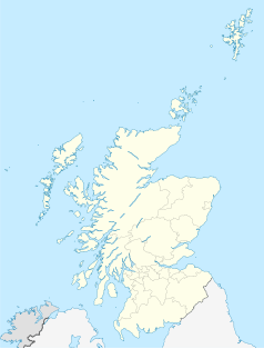 Mapa konturowa Szkocji, na dole znajduje się punkt z opisem „Fir Park”