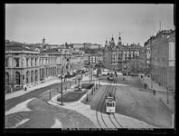 Zürich, Bahnhofplatz. Blick gegen das Polytechnikum/ETH, 1907