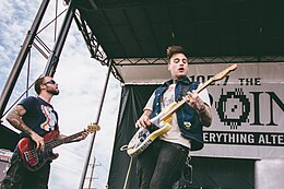 Frontman Johnny Stevens (right) and bass player Rich Meyer (left) performing in 2014