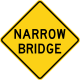 U.S. narrow bridge ahead sign (alternative).