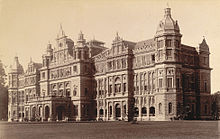 Sepia-tinted photo of a large building