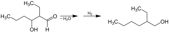 Umsetzung von 2-Ethyl-3-hydroxyhexanal zum 2-Ethylhexanol