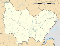 Mapa konturowa Burgundii-Franche-Comté, po prawej znajduje się punkt z opisem „Le Villars-sous-Ecot”