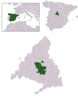 Location of the municipality of Madrid within the Community of Madrid