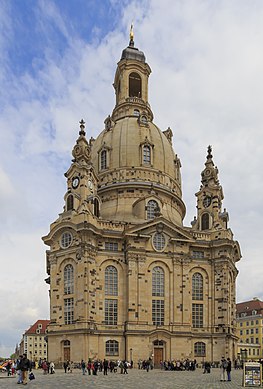 A restaurada Frauenkirche, Dresden, Alemanha