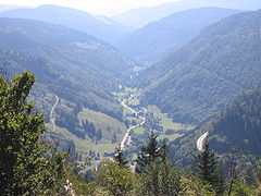 Udsigt fra Feldberg mod Brandenberg-Fahl (Todtnau)