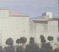 "Fratta Todina From Afar" (2005), Oil on linen mounted on wood, 23.1 x 26.2 cm.