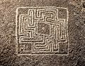 Hemet Maze Stone without distortions of viewpoint, as if from above. Width/height of maze is about 24 inches (61 cm).