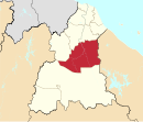 Kuala Krai highlighted in Kelantan, Malaysia 瓜拉吉赖县于吉兰丹州的位置