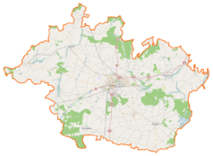 Mapa konturowa powiatu gnieźnieńskiego, u góry znajduje się punkt z opisem „Świątniki”