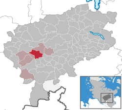 Elhelyezkedése Schleswig-Holstein térképén