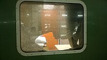 Stone pelting on a train