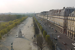 Rue de Rivoli und der Jardin des Tuileries