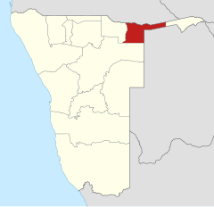 Karte Kavango-Ost in Namibia