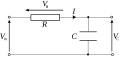 Series RC circuit diagram.