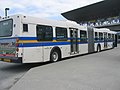 A regular articulated bus at Production Way-University Station. (Running route #145)