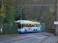 Wagen 46 in neuer Lackierung auf der Drehscheibe in Burg