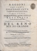 Ragioni [...] contra l'introduzione del Reno nel Pò, 1716