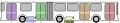 Image 132Schematic of an articulated bus, showing four passenger doors and two powertrain configurations. (from Articulated bus)