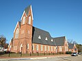 Première église presbytérienne d’Eufaula, achevée en 1869. Construite dans le style gothique victorien, elle avait à l'origine un toit polychrome orné d'une crête métallique tout au long de son faîtage.