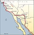 Image 23Map of the route taken by the Anza Expedition of 1775–76, from the Presidio of Tubac to San Francisco Bay. (from History of California)