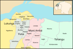 Kinshasa districts and communes, Mont Amba in center