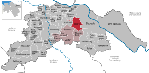 Poziția Neetze pe harta districtului Lüneburg