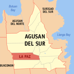 Mapa ning Agusan del Sur ampong La Paz ilage