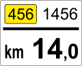 Kilometertafel an Landesstraßen (1. Beispiel)