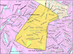 Census Bureau map of Franklin Lakes, New Jersey