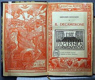 Pages de titre pour les éditions Formiggini (Decamerone, 1913)