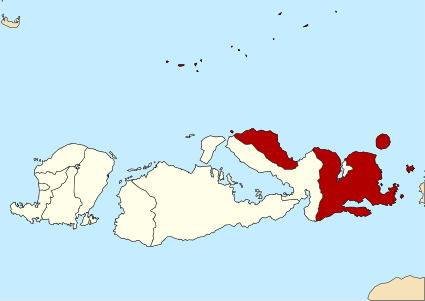 Peta genah Kabupatén Bima ring Nusa Tenggara Barat