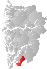 Kart som viser Etne kommune.