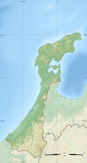 大笠山の位置（石川県内）