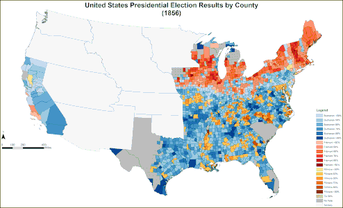 Map of presidential election results by county