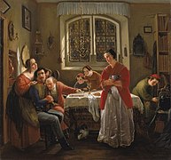 Le Retour du volontaire juif de la guerre de libération au sein de sa famille vivant selon l’antique tradition, 1833-1834.