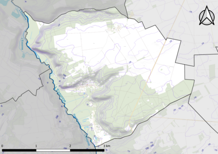 Carte montrant en couleurs le relief d'une commune