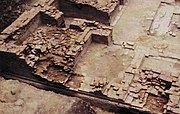 Buddhist vihara cell structure at the recently excavated brick monastery at Ajanta