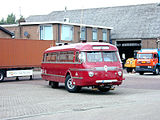 The museum vehicle on the road