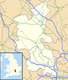 Mapa konturowa Buckinghamshire, u góry znajduje się punkt z opisem „National Bowl”