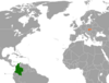 Location map for Colombia and Slovakia.